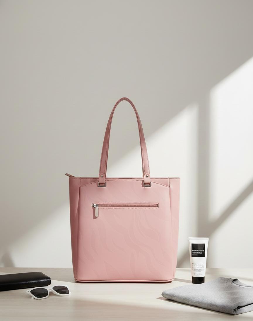 Elegant Textured Faux Leather Shoulder Bag - Image 3