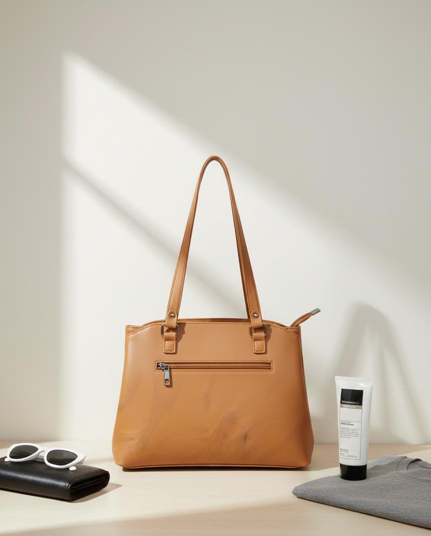 Chic Everyday Carry Faux Leather Shoulder Bag - Image 3