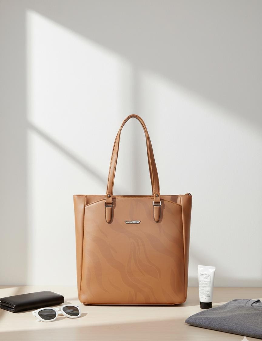 Elegant Textured Faux Leather Shoulder Bag