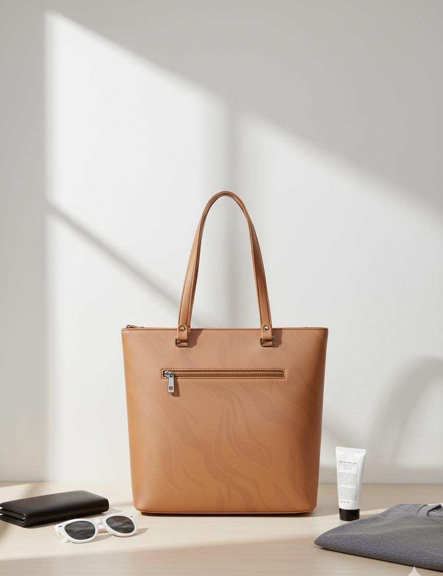 Elegant Textured Faux Leather Shoulder Bag - Image 3