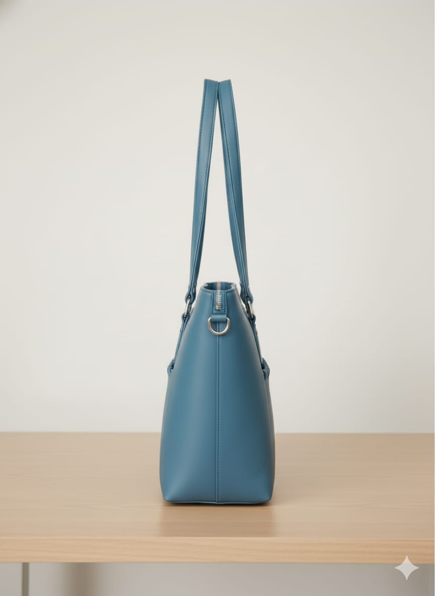 Elegant Braided-Detail Faux Leather Tote Bag - Chic Greige - Image 3