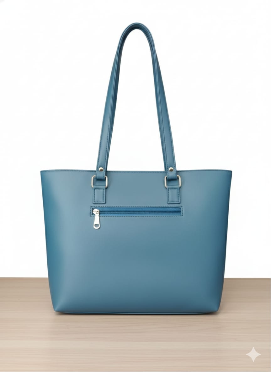 Elegant Braided-Detail Faux Leather Tote Bag - Chic Greige - Image 2