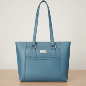 Elegant Braided-Detail Faux Leather Tote Bag - Chic Greige