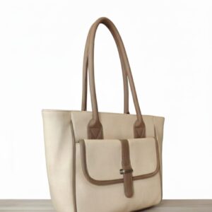 Artistic Patchwork Faux Leather Tote Bag - Multi-Tone Elegance