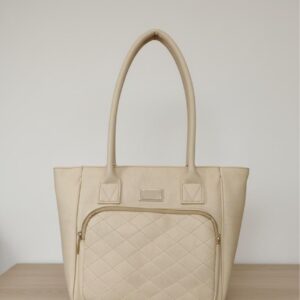 Artistic Patchwork Faux Leather Tote Bag - Multi-Tone Elegance